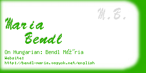 maria bendl business card